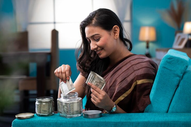 beautiful-lady-saree-putting-her-saving-glass-jar_658385-1114
